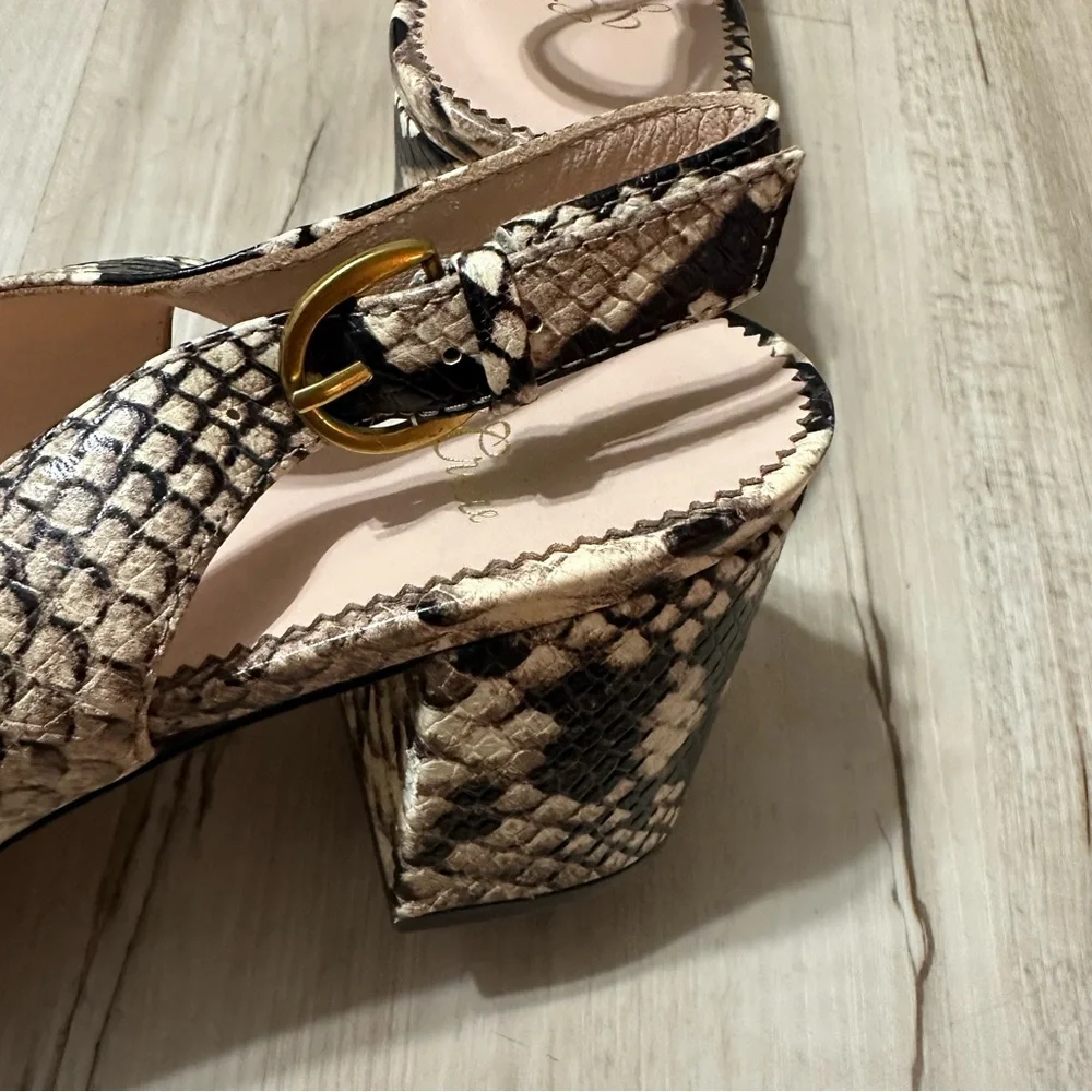 J.Crew Snake Embossed Leather Slingback Pump